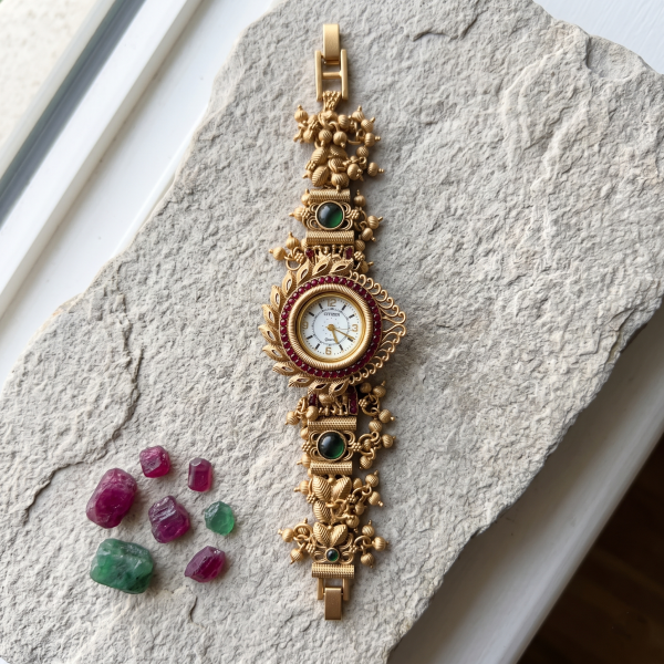 Emerald Leaf Antique Heritage Bracelet Watch