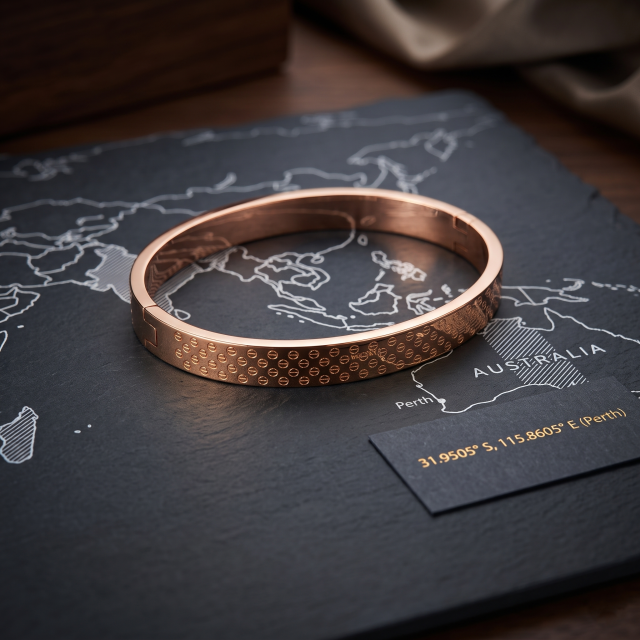 Minimalist Rose Gold Textured Kada for Men & Women