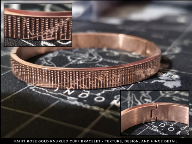 Minimalist Rose Gold Textured Kada Bracelet