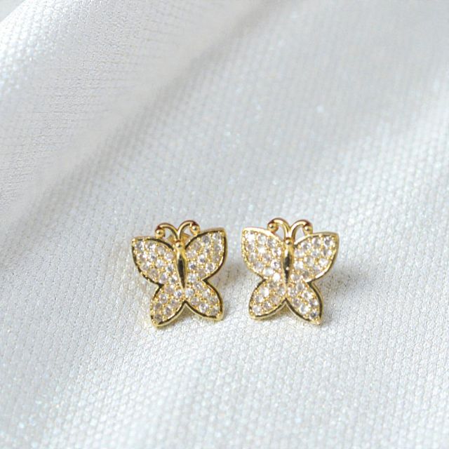 Sparkling Butterfly Imitation Stud Earrings