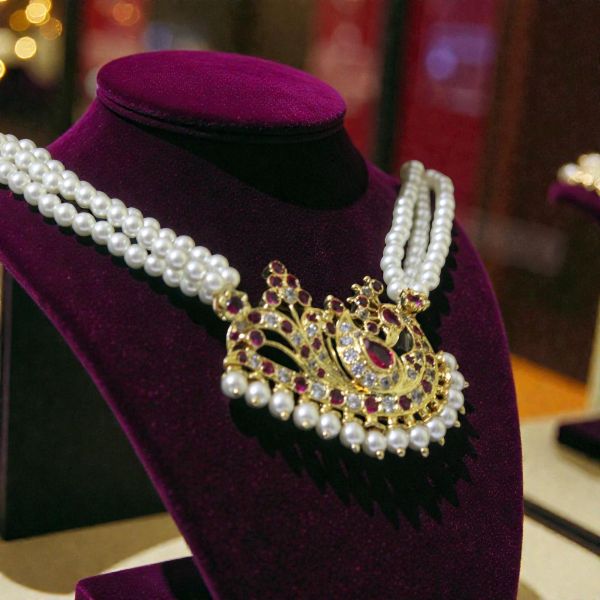 Golden Traditional Fancy Moti Long Haar